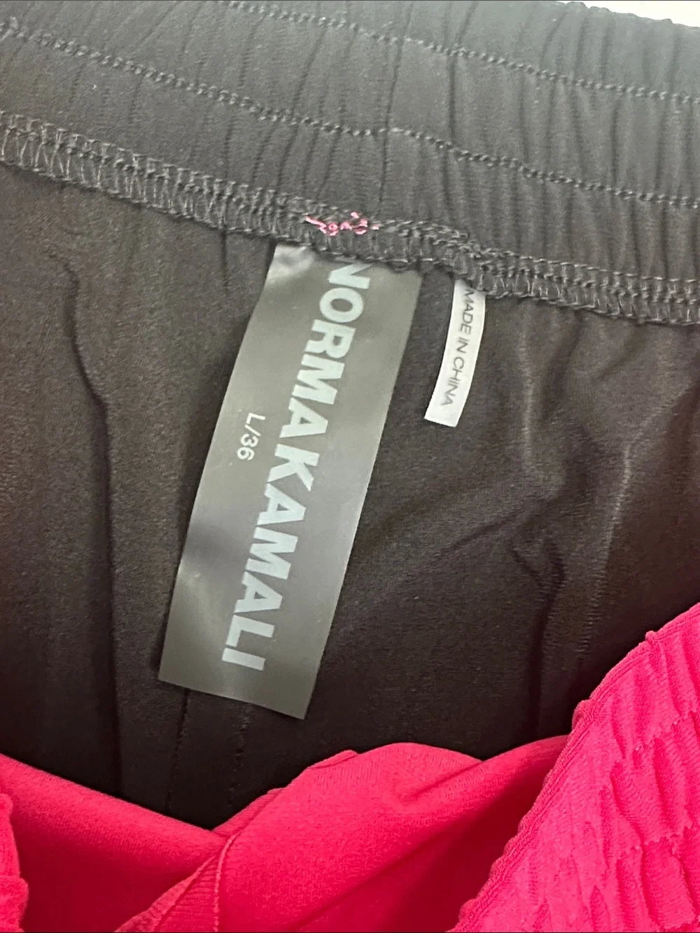 Norma Kamali Pink Black Shorts Side Stripe Stretchy Comfy Womens‎ Large